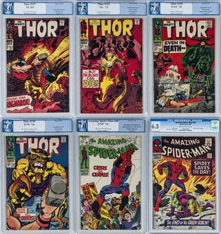 1965-1969 Marvel "Amazing Spider-Man", "Fantastic Four" and "Thor" CGC-Graded and PGX-Graded Collection (40 Different)